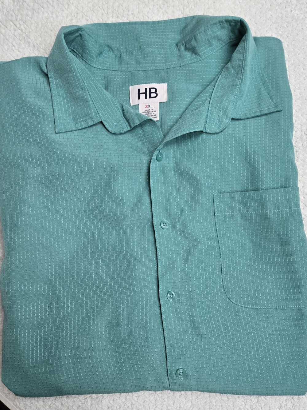 Men's Teal Short-Sleeve Button-Up Shirt 3xl Harbor Bay